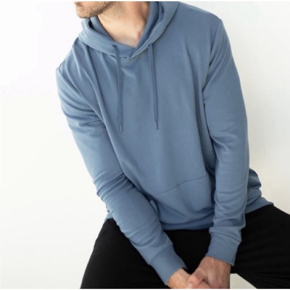 Cozy Earth Brushed Bamboo Hoodie Mens L Ultra Soft Lightweight Sweatshirt